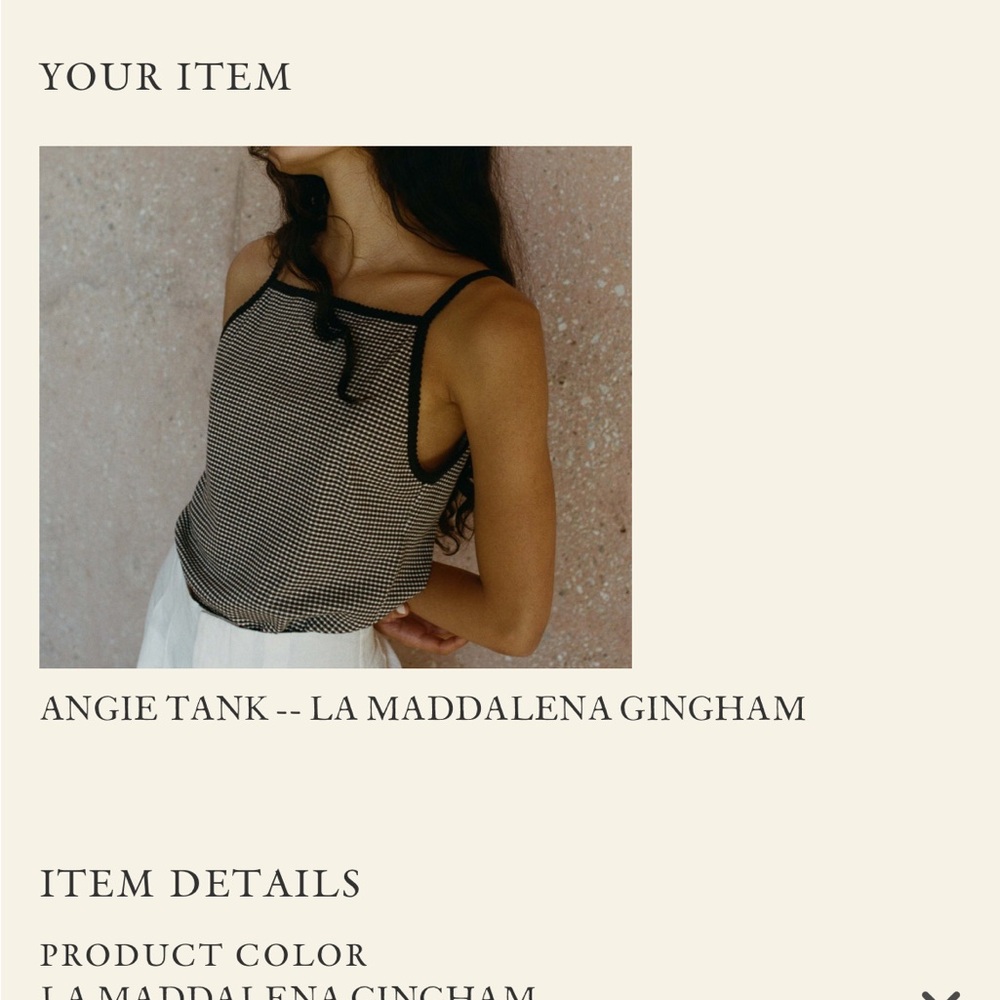 Doen Angie Tank Top - Black and White Gingham